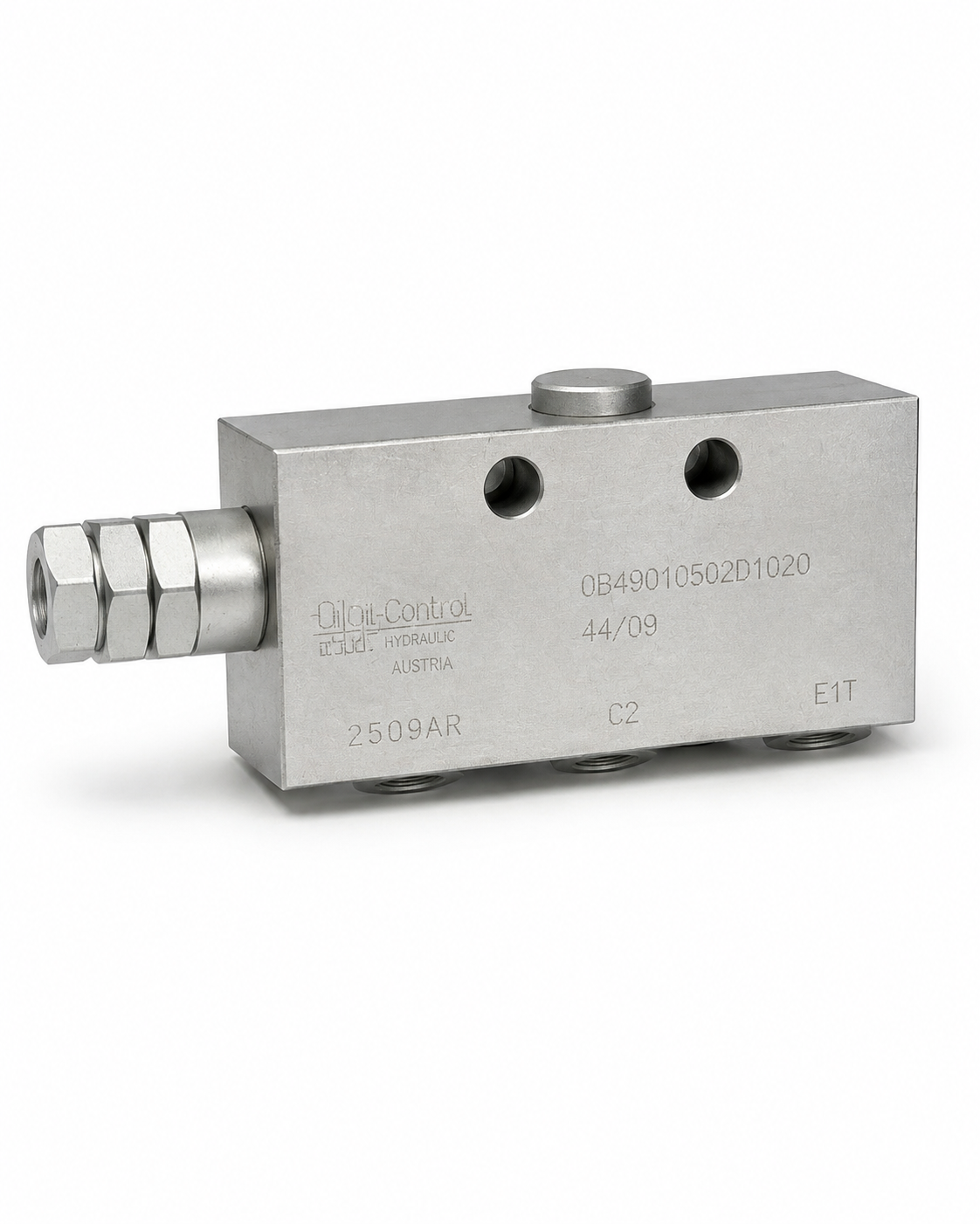 ChatGPT Image Aug 12, 2026, 09_19_09 PM SUPAPĂ HIDRAULICĂ DUBLĂ DE CONTROL SARCINĂ BOSCH-REXROTH 250bar/ COUNTERBALANCE VALVE BLOCK : 084961030201020 - imagine 1