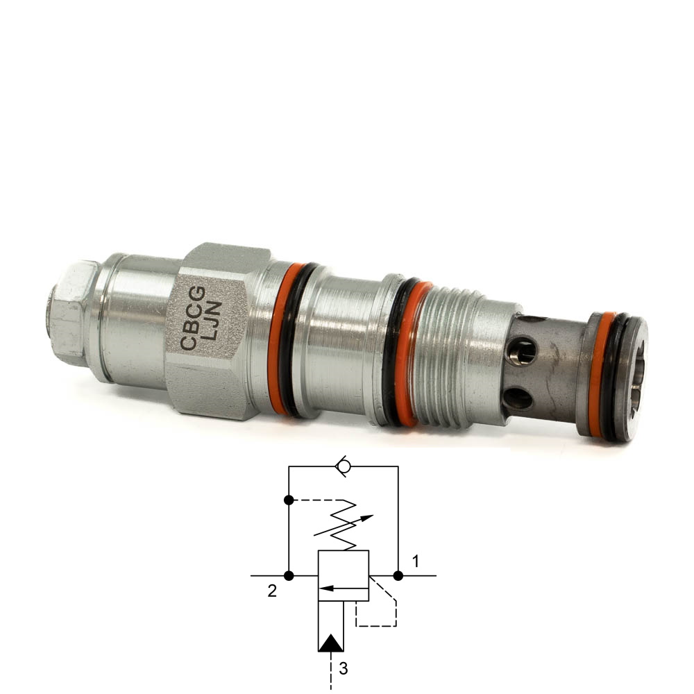 KUORMANLASKUPATRUUNAT11A140-35045117Bar_49842_30bed363c39f_1 SUN Hydraulics CBCG-LJN / 170915 / 672707 – Supapă Counterbalance 4,5:1, 140–350 bar, 60 l/min, T-11A. - imagine 1